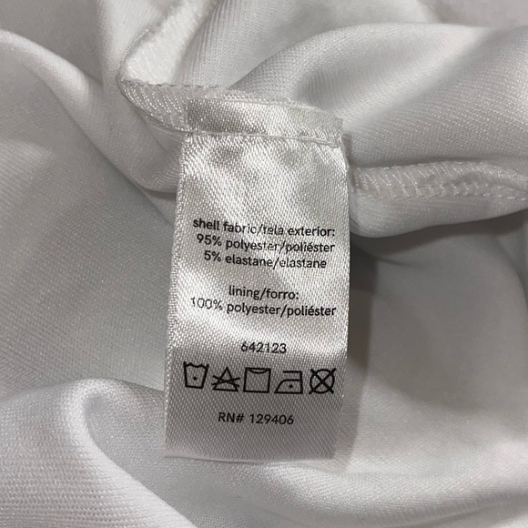 VENUS White Floral Stripe Print Stretch Sheath Dress with Keyhole Back - Picture 6 of 6